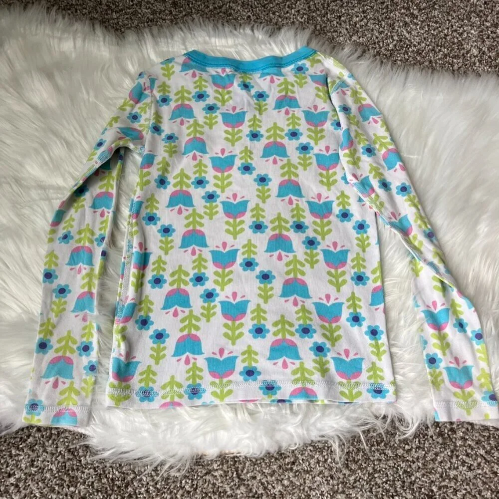 Hanna Andersson Flower Print Pajama Set Girls 8
